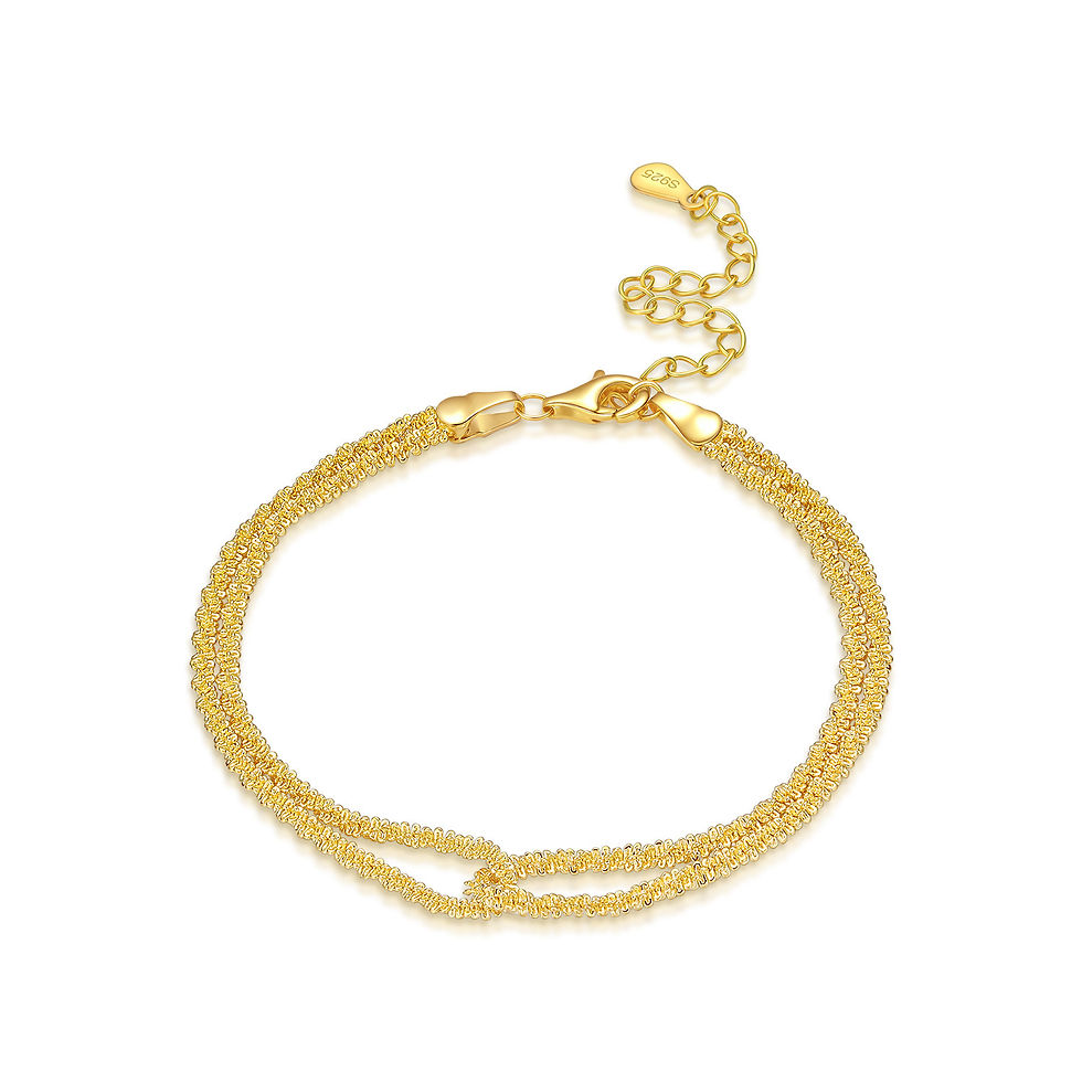 Thumbnail: 925 Sterling Silver Inlaid Zircon I8K Gold Chain Bracelet Luxury Fine Jewelry fo