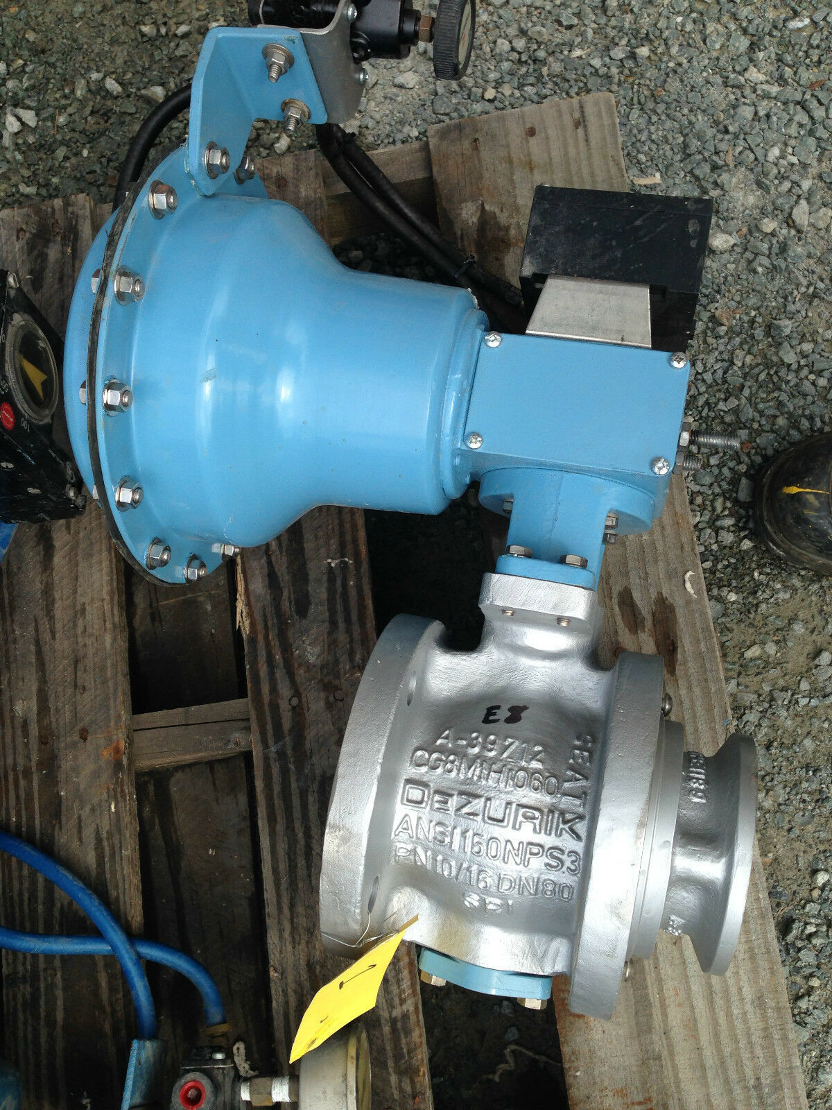 DEZURIK 3 INCH ACTUATED REBUILT VPB V-BALL VALVE