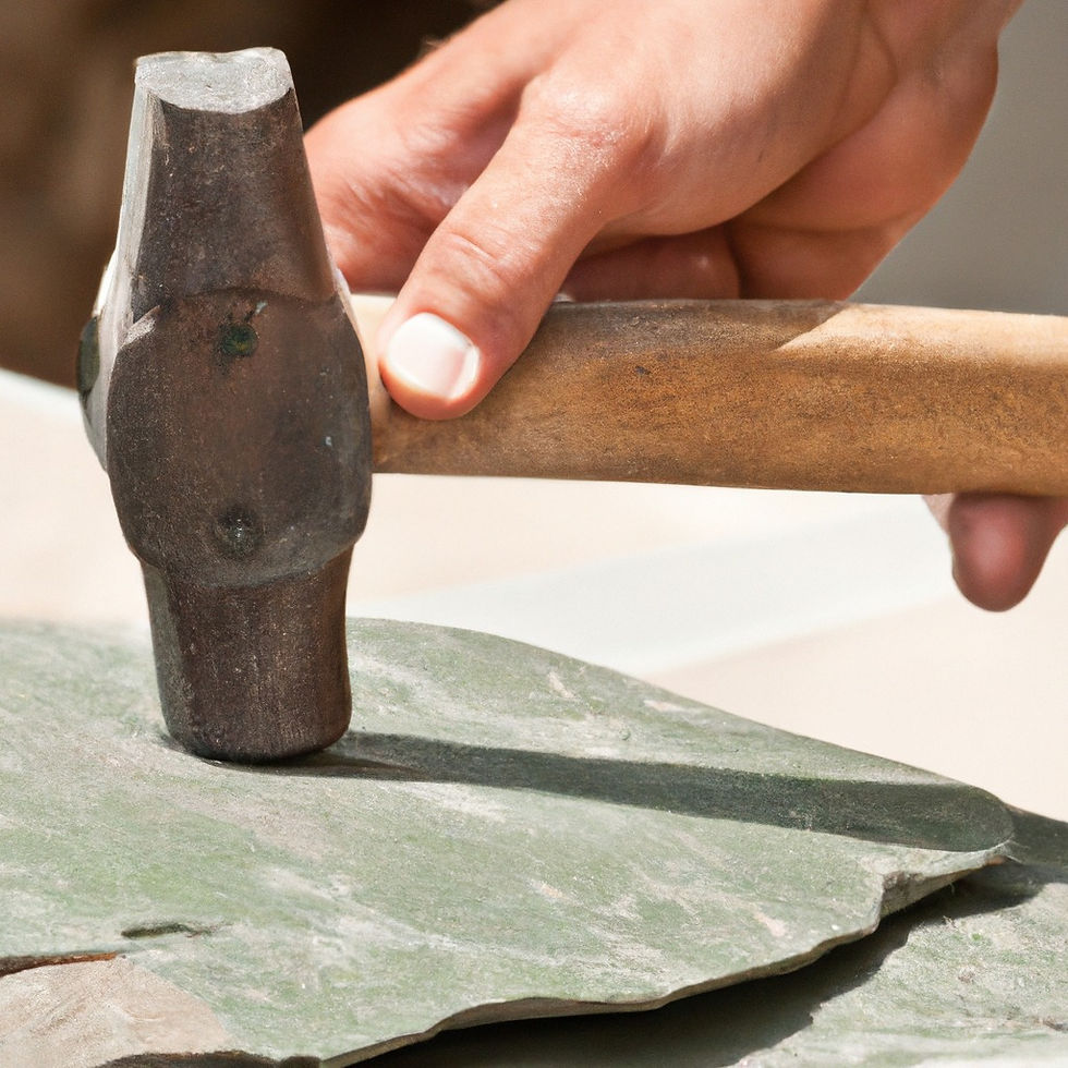Man hitting a hammer against a roof