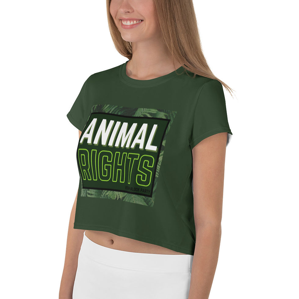 Thumbnail: ANIMAL RIGHTS All-Over Print Crop Tee