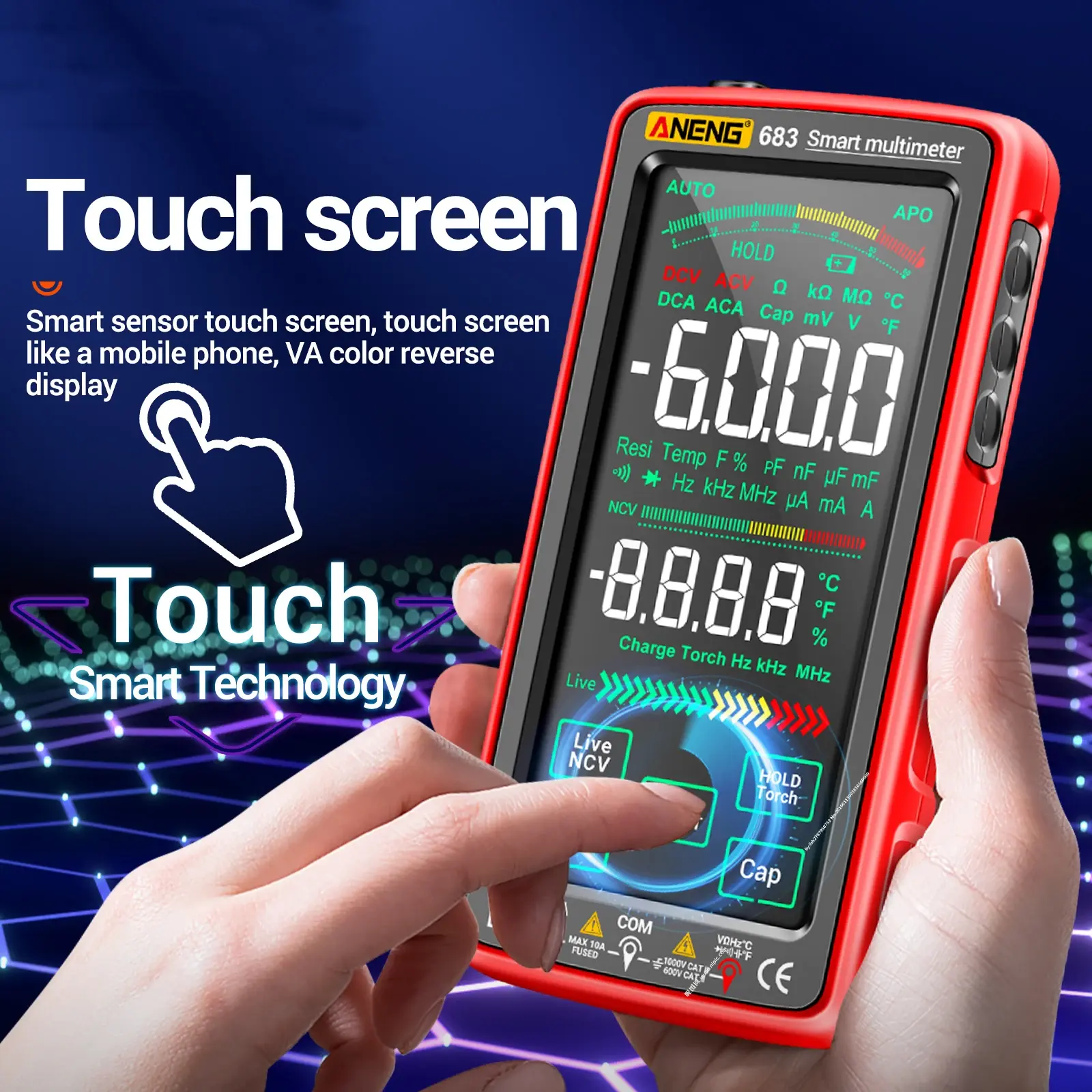 Aneng Touch screen smart multimeter (Rechargeable) M-682