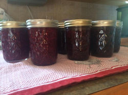 Raspberry jam from our berries