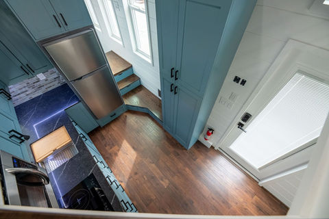 Cat House tiny home kitchen by Movable Roots.