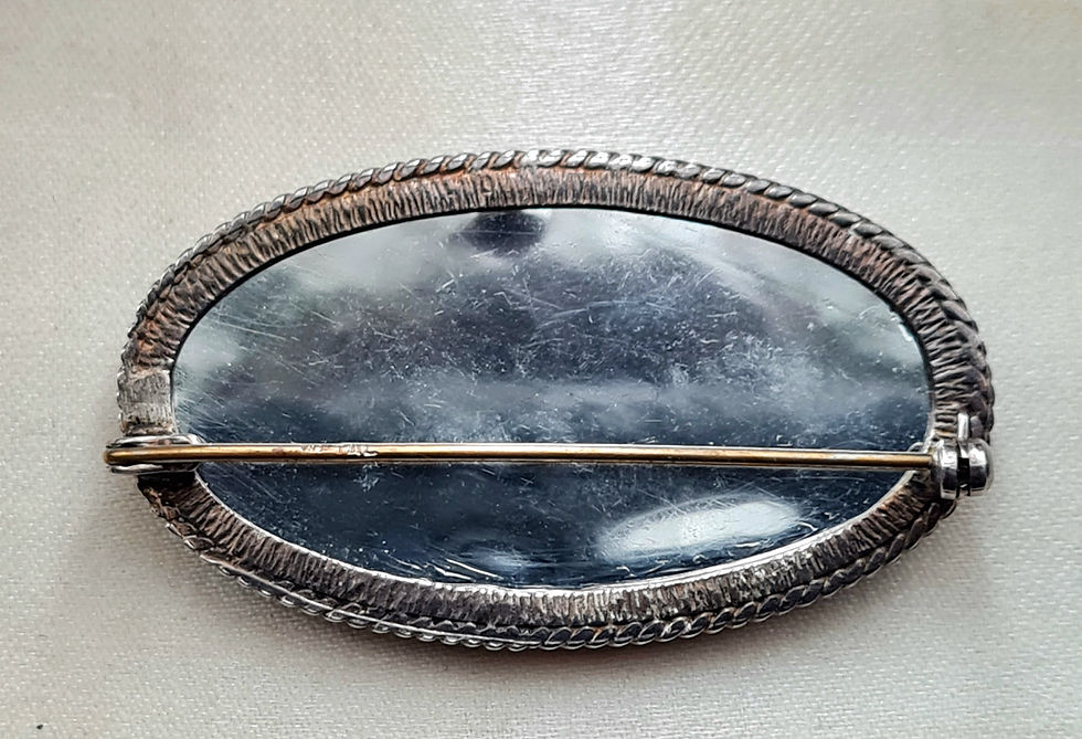 Thumbnail: Art Deco Silver Blue John Exceptional Large Brooch