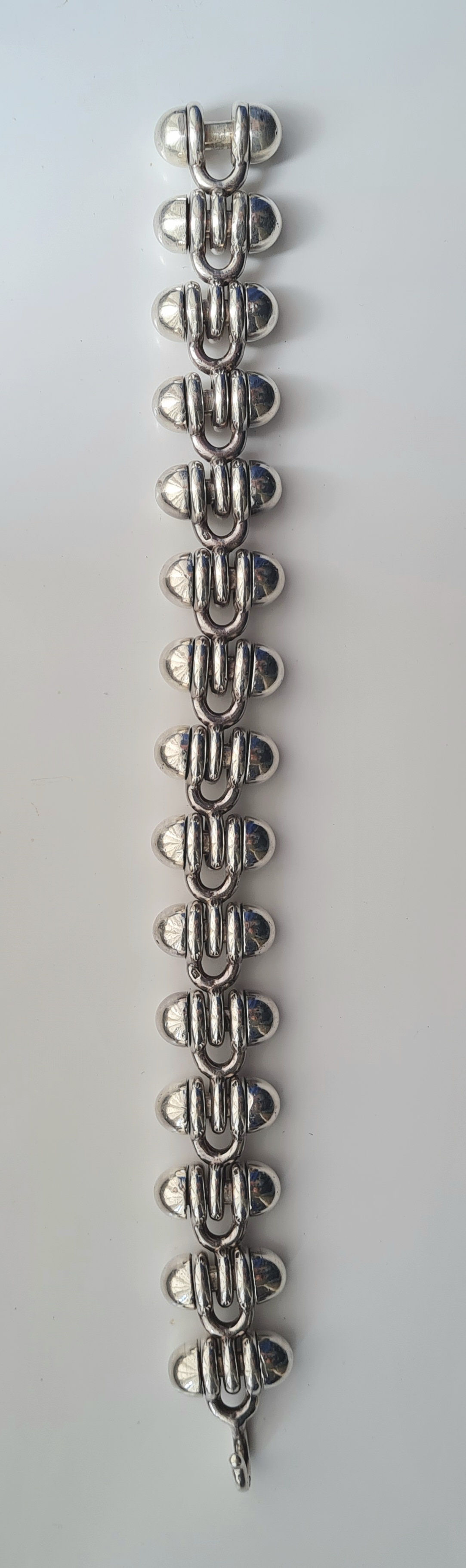 Vintage Silver Bracelet 1975 Brutalist Style Heavy Rare Unique