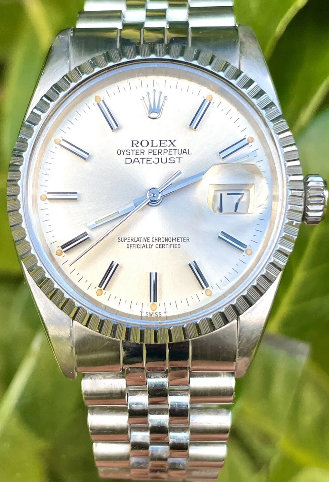 Rolex Oyster DateJust 36mm Gents 1983 Vintage Watch, Rolex Service Paper & Box