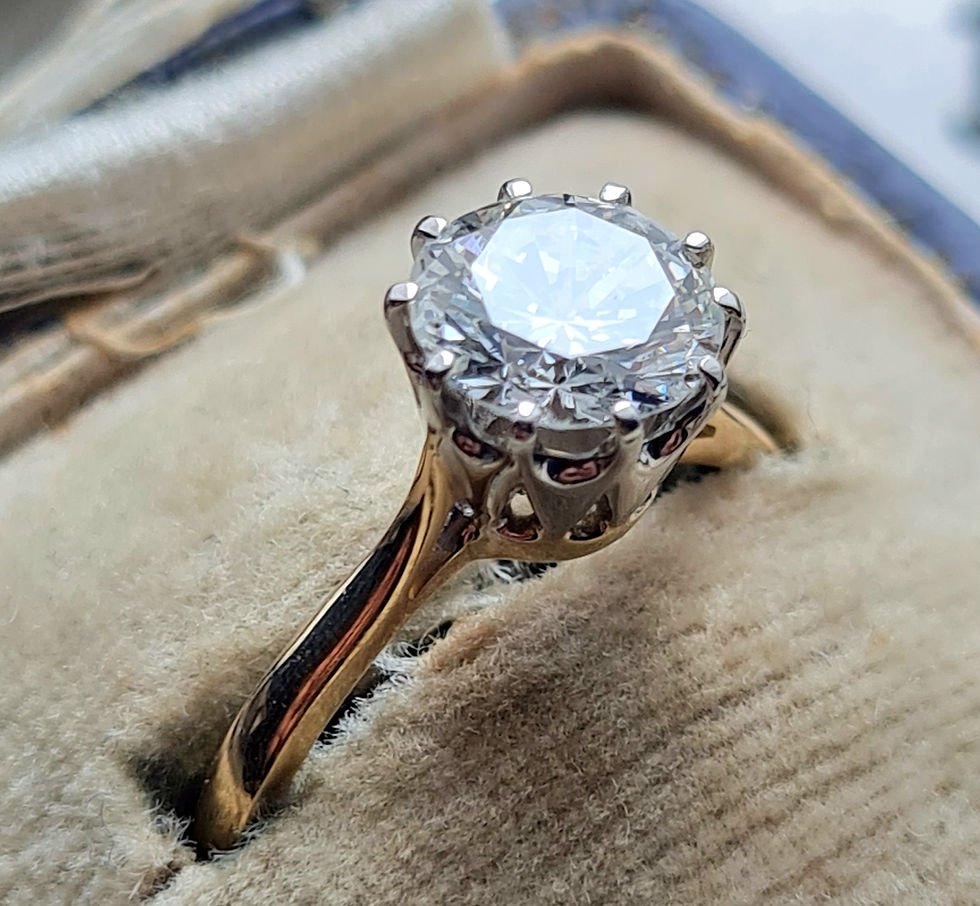 Thumbnail: 1.34ct Vintage Diamond Solitaire Ring in 18ct Yellow and White Gold