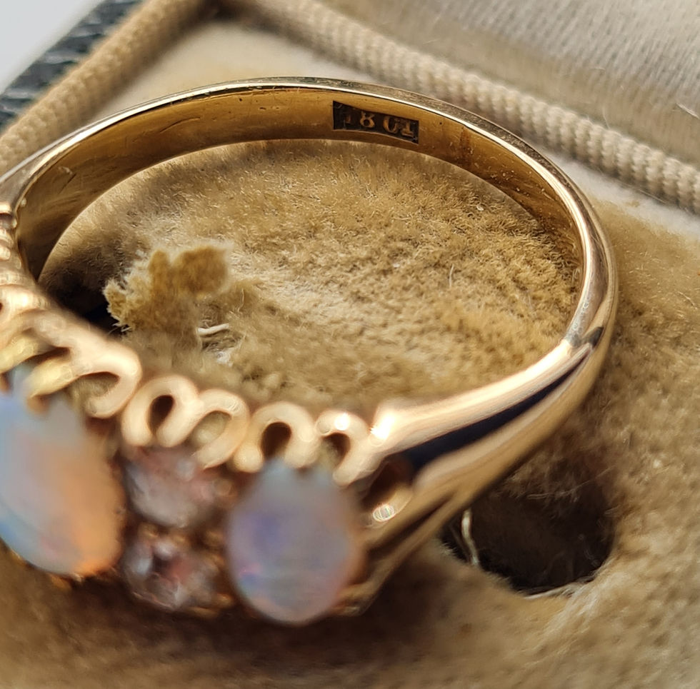 Thumbnail: Victorian 18ct Gold Fiery Opal and Diamond Ring 