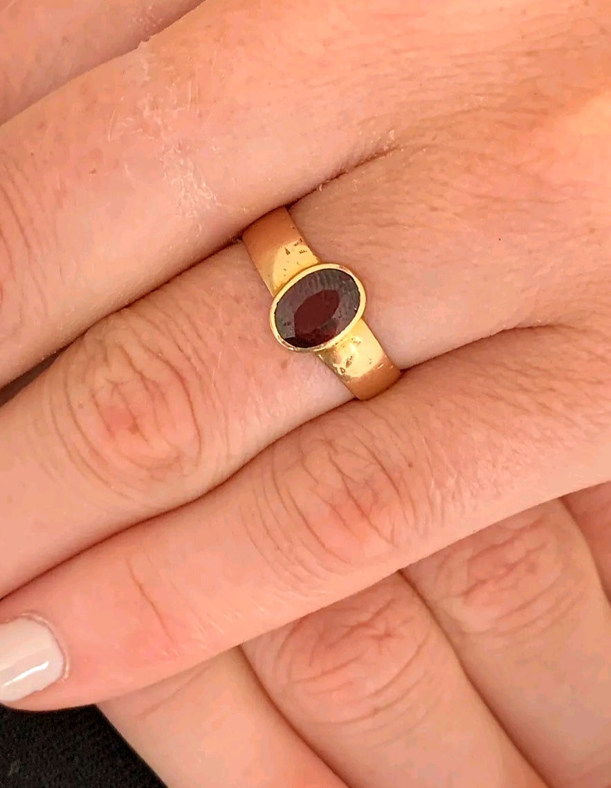 15ct Rose Gold Victorian Natural Garnet Ring, 15k
