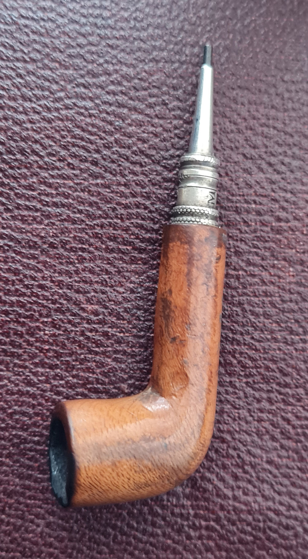 Thumbnail: Victorian Silver Rare Victorian Carved Pipe Propelling Pencil