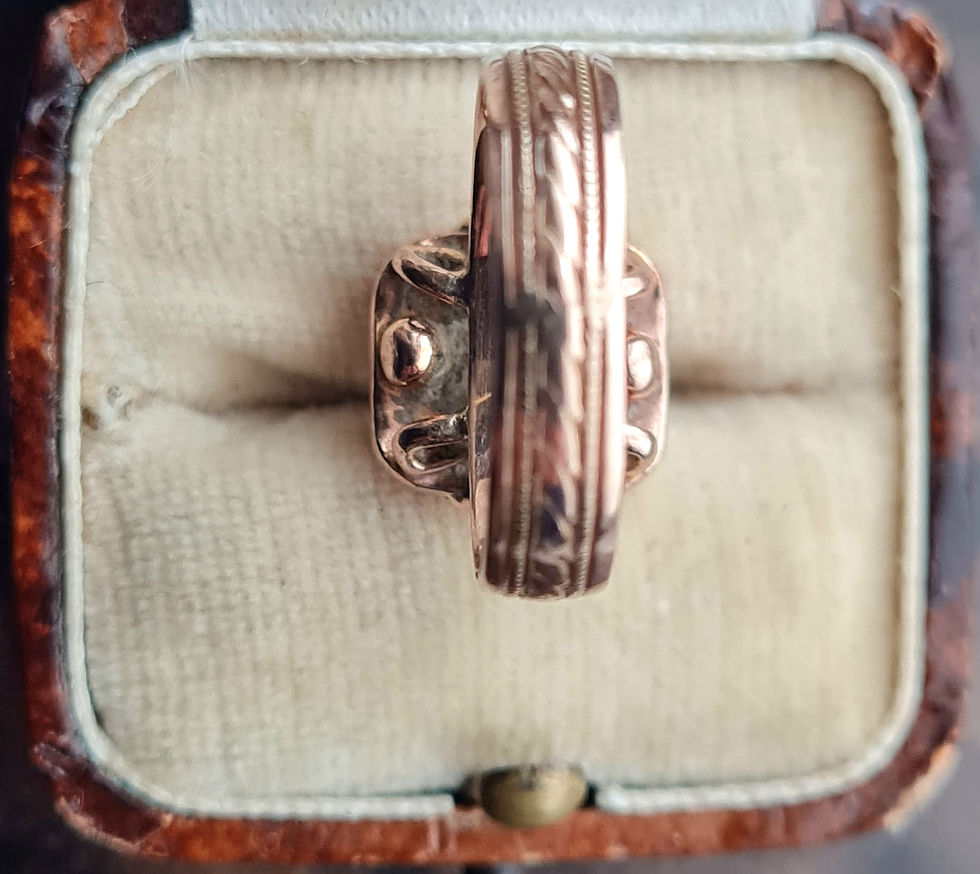 Thumbnail: Victorian 9 Carat Rose Gold Castle Seal Ring
