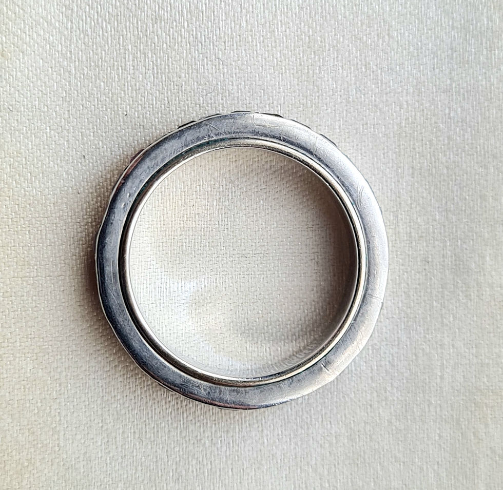 Thumbnail: Art Deco 18ct Gold Eternity Ring Princess Cut Ruby & Sapphire Night & Day