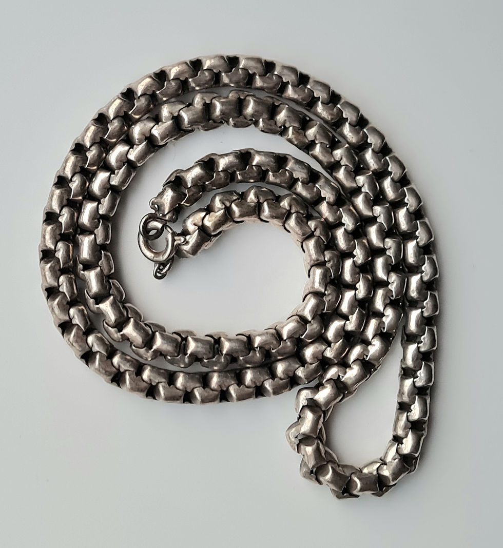 Thumbnail: Victorian Silver Belcher Link Necklace Chain
