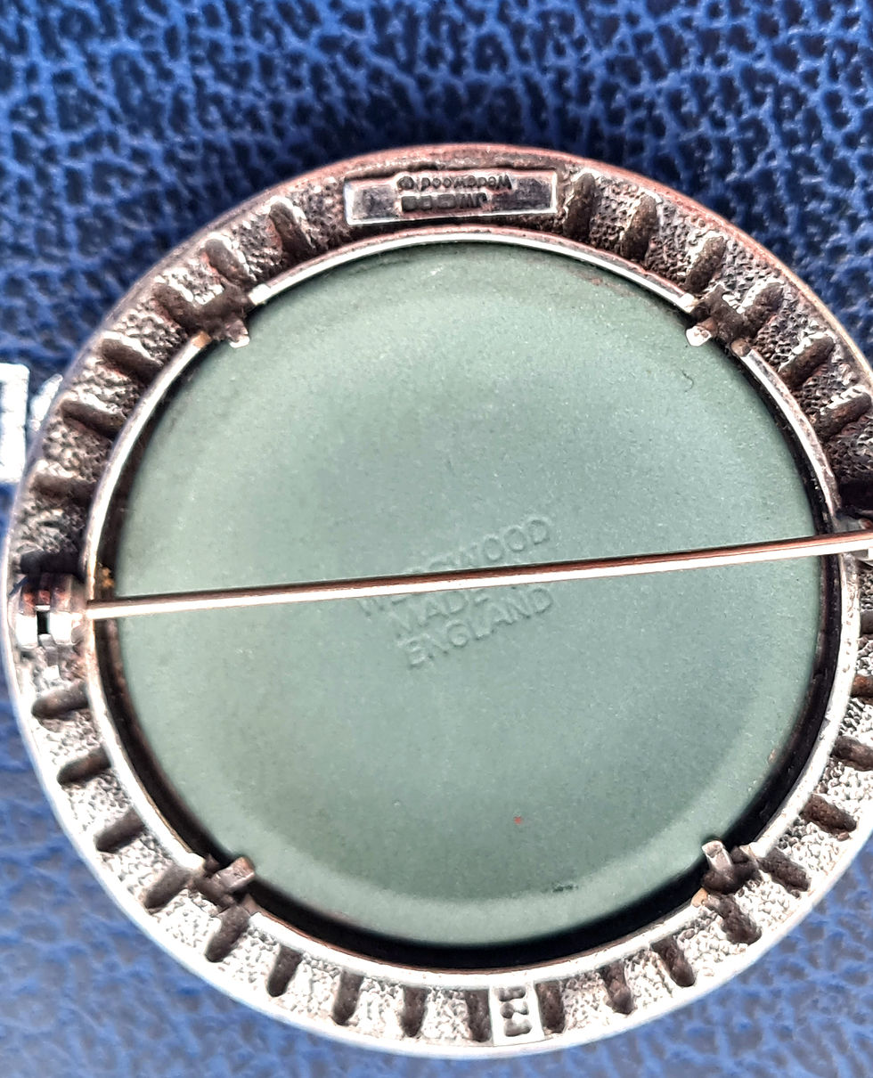 Thumbnail: Vintage Silver Wedgwood Brooch Crystal Stones 1997
