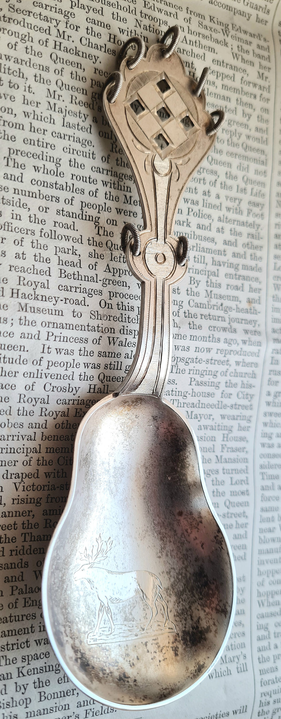 Thumbnail: Victorian 19th Century Marius Hammer Norwegian Baptismal Spoon 830 silver