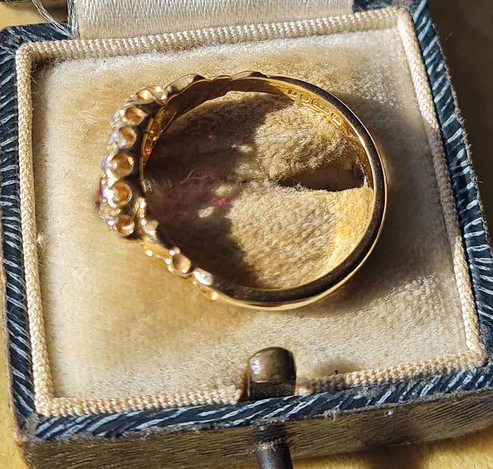 Thumbnail: Vintage Boodles 18ct Gold  Ruby and Diamond Halo Ring