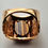 Thumbnail: Vintage 1973 9ct Gold 12.81g Patterned Signet Ring Tiger's Eye Size Y Hallmarked