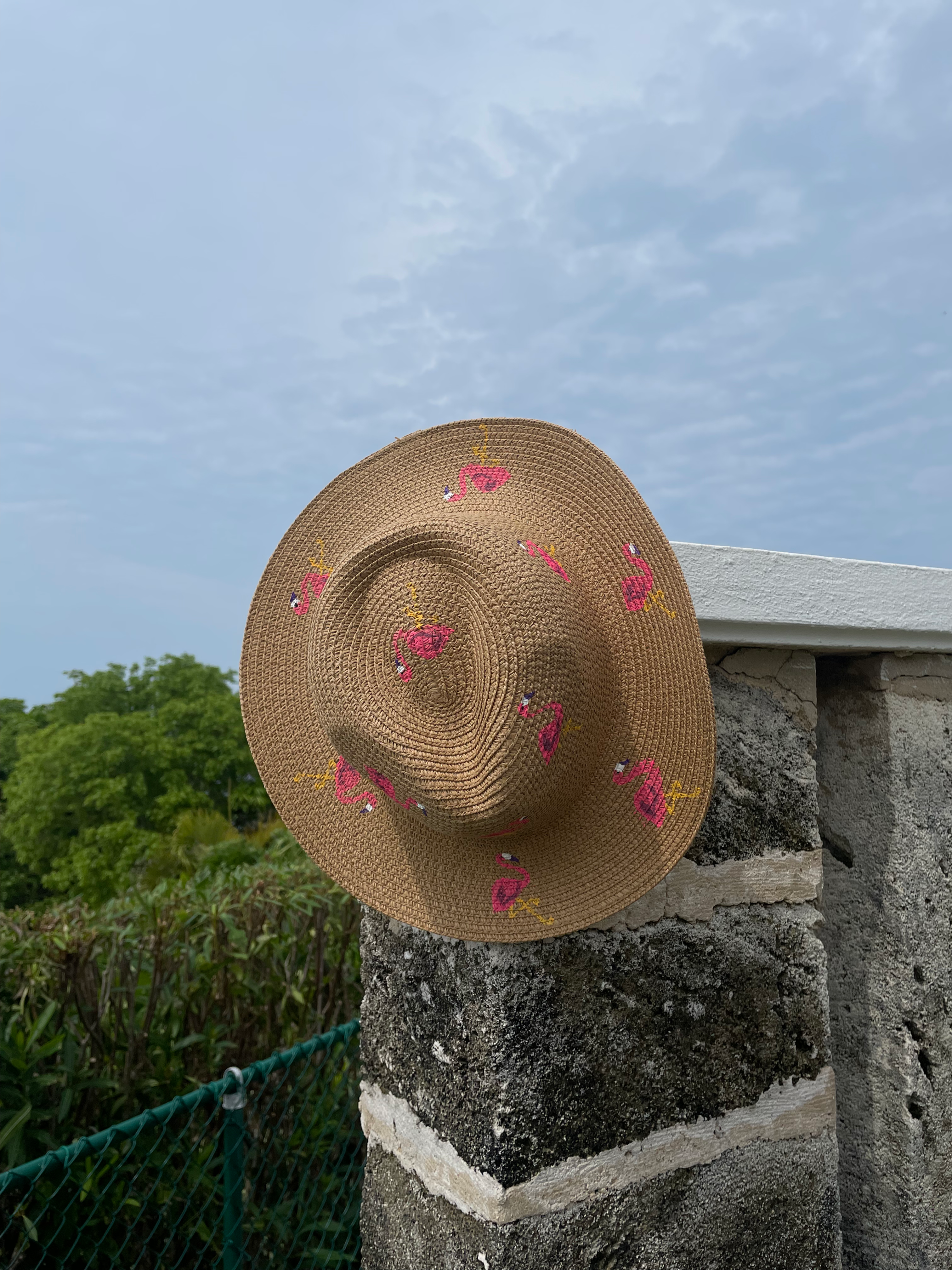 Childrens Flamingo Fedora Straw Hat