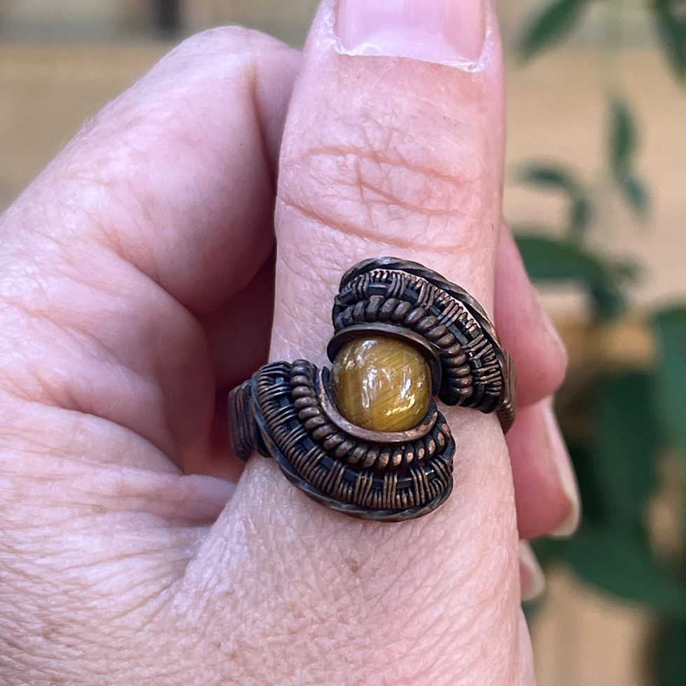 Tiger Eye Copper Ring
