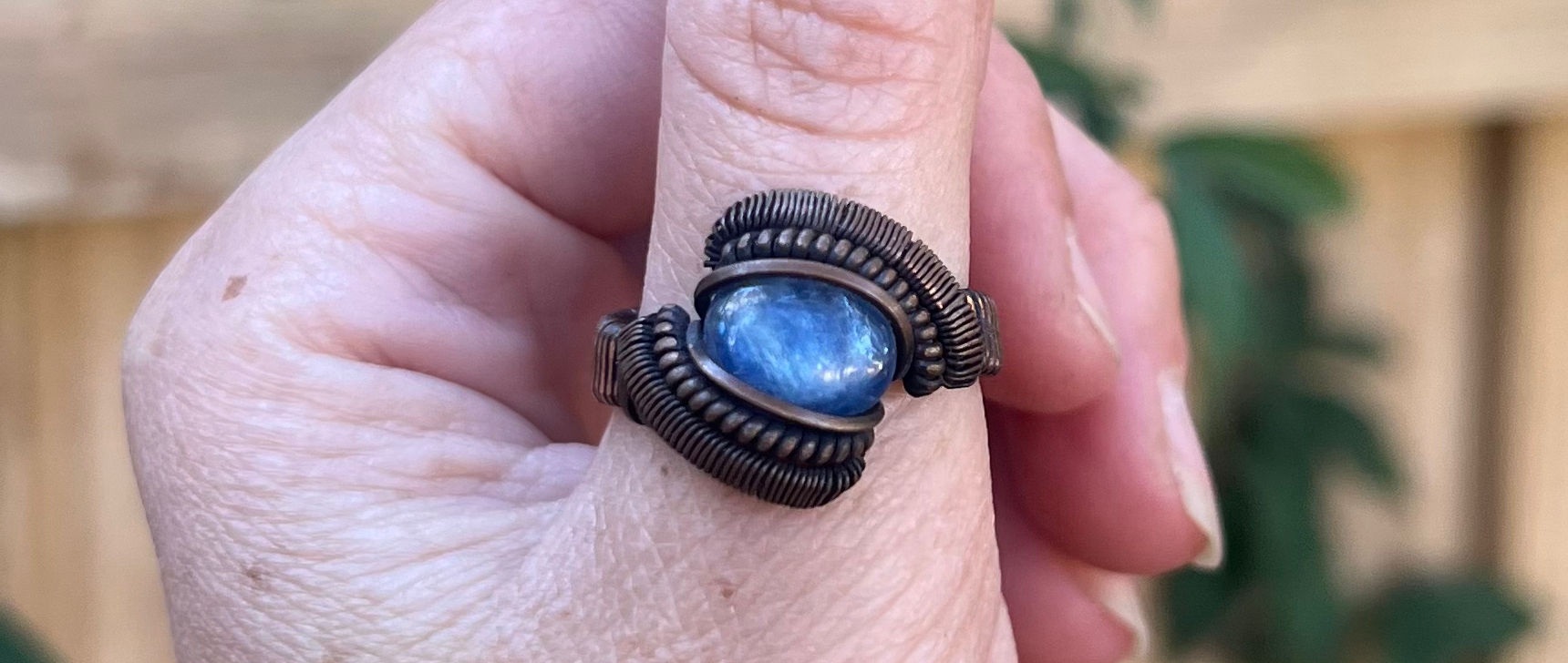 Kyanite Copper Ring