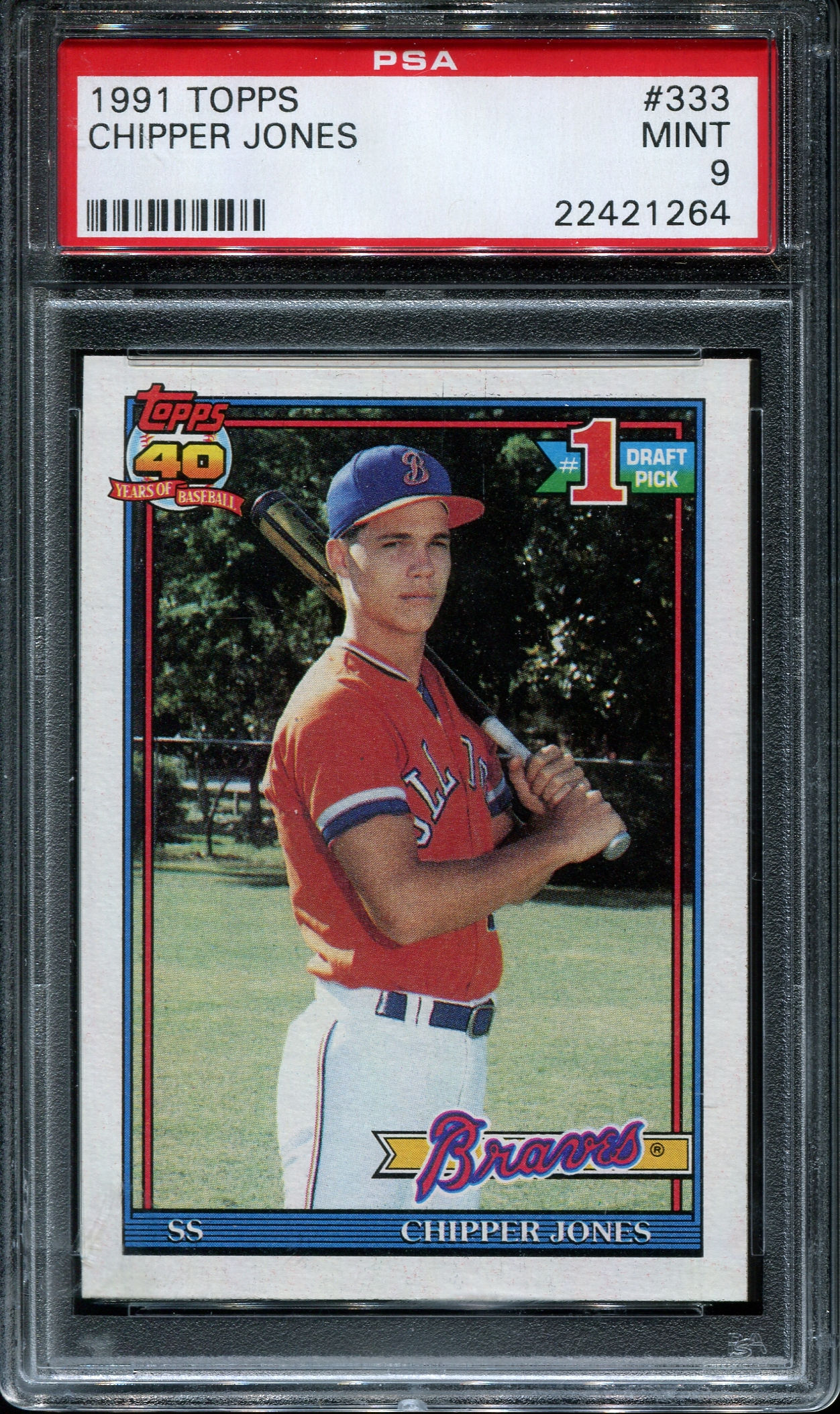 1991 Topps #333 PSA 9 Chipper Jones MINT ROOKIE RC ATLANTA BRAVES