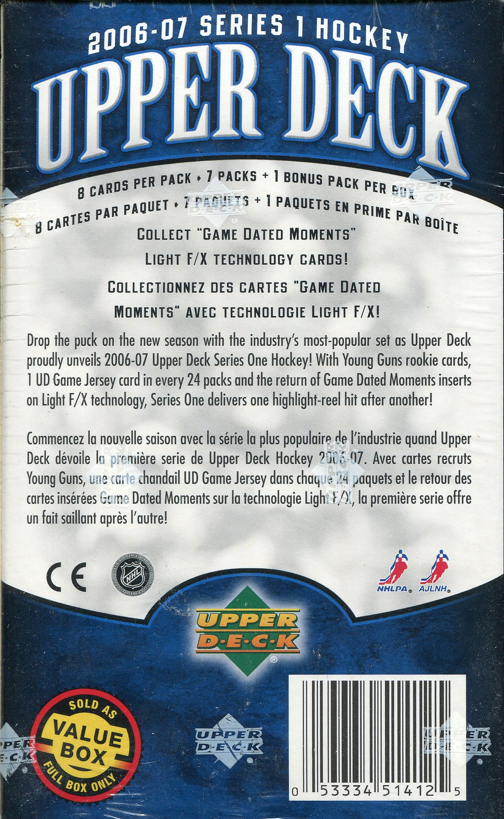 Thumbnail: 2006-07 Upper Deck Series 1 Hockey unopened blaster box Factory Sealed (8 packs)