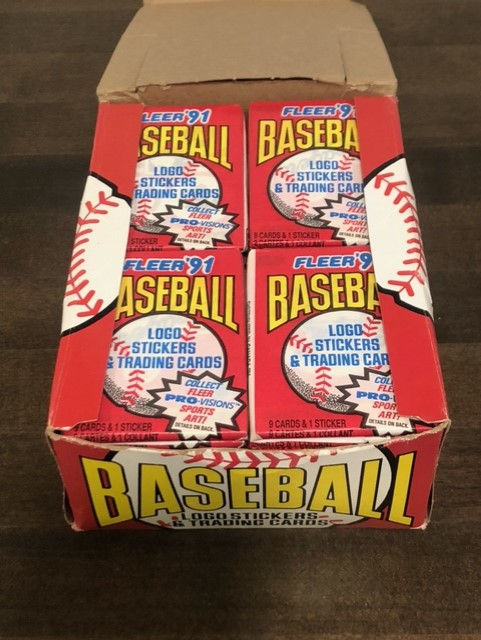 Thumbnail: 1991 Fleer Baseball unopened wax box (48 packs)