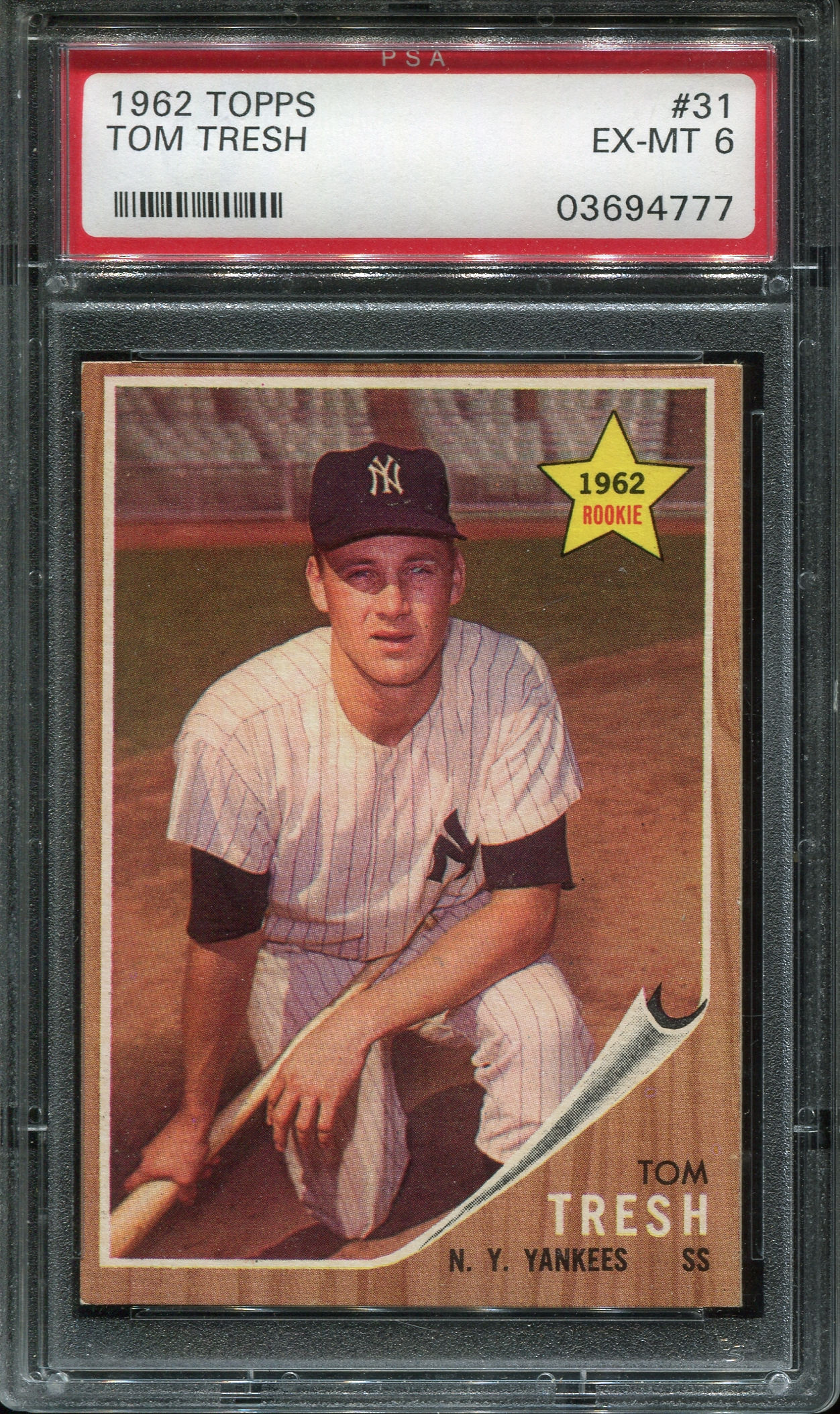 1962 Topps #31 PSA 6 Tom Tresh EX-MT ROOKIE RC NEW YORK YANKEES