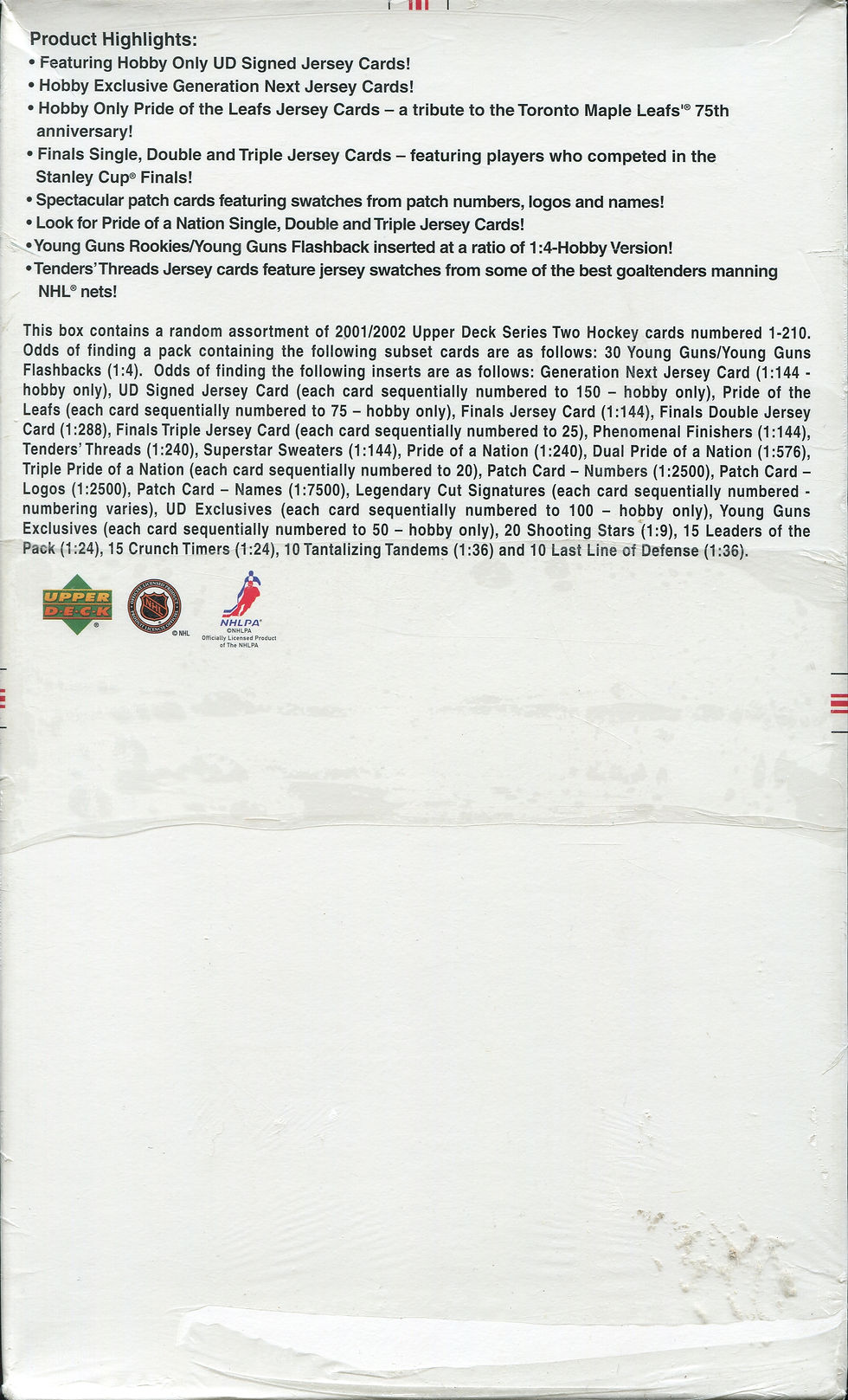 Thumbnail: 2001-02 Upper Deck Series 2 Hockey unopened box Factory Sealed 01-02 (24 packs)