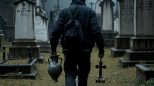 Robó un florero y una cruz del cementerio municipal