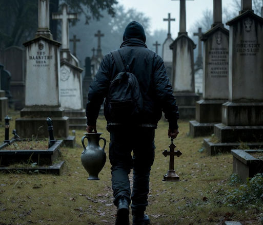 Robó un florero y una cruz del cementerio municipal