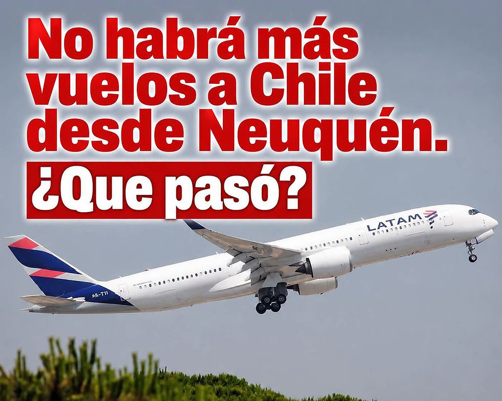 LATAM confirmó la suspensión de la ruta Neuquén–Santiago: la empresa atribuyó la decisión a la baja demanda