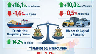 Comercio exterior argentino: exportaciones suben fuerte pese a caída de precios