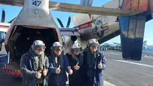 Milei visita los portaviones de EEUU
