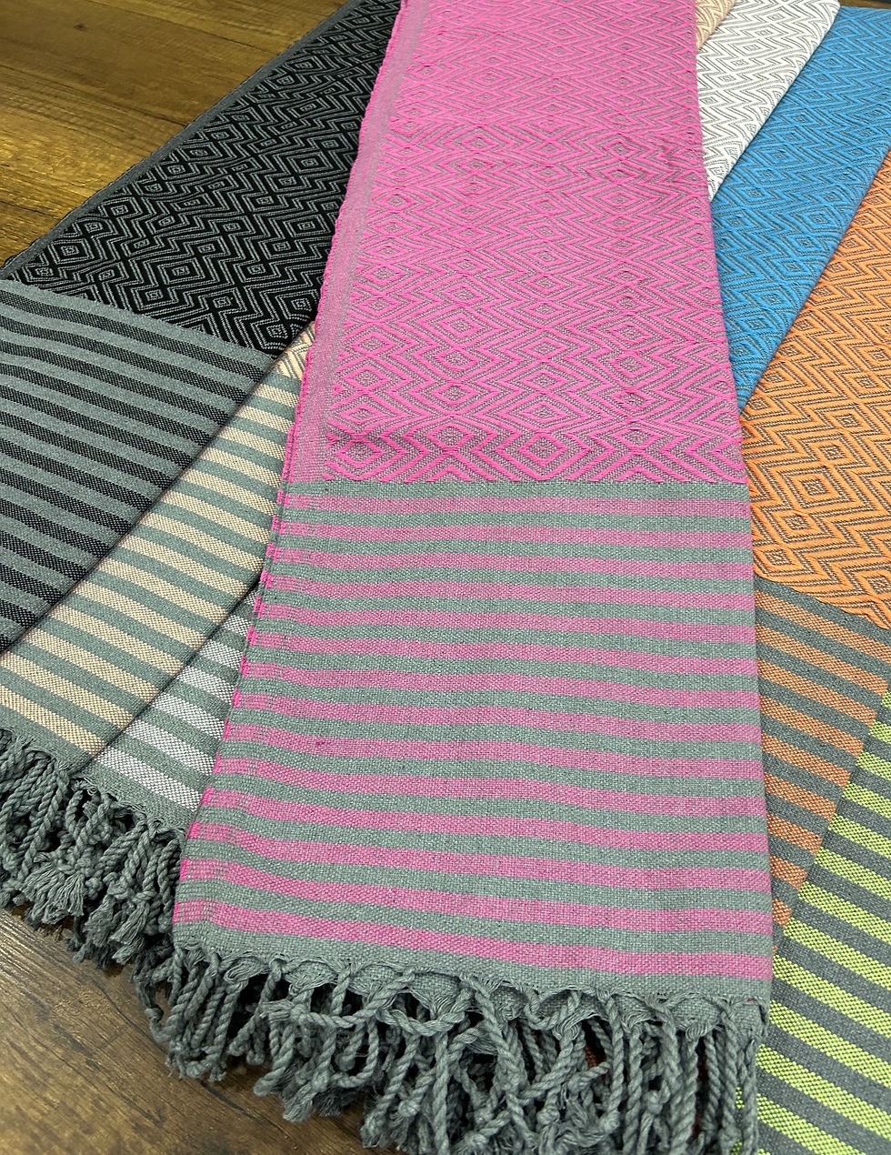 Thumbnail: Triangular stitch inspired Amazing Turkish cotton towel set 3 pcs Homedecor llc