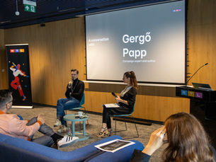 Lisa Burke interviewing Gergö Papp