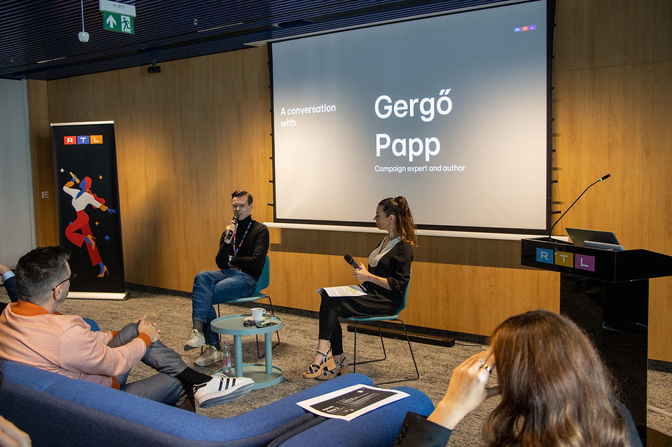 Lisa Burke interviewing Gergö Papp