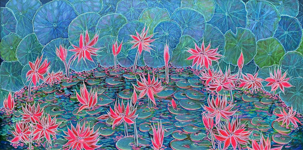 Magenta Lilies by Olga Rokhamnyuk