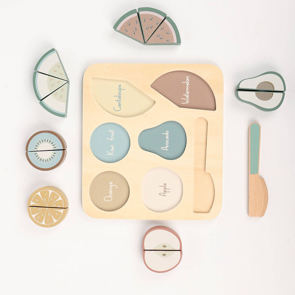 Thumbnail: Wooden Fruit Cutting Puzzle - Velcro Play Food Set Ages 18m+