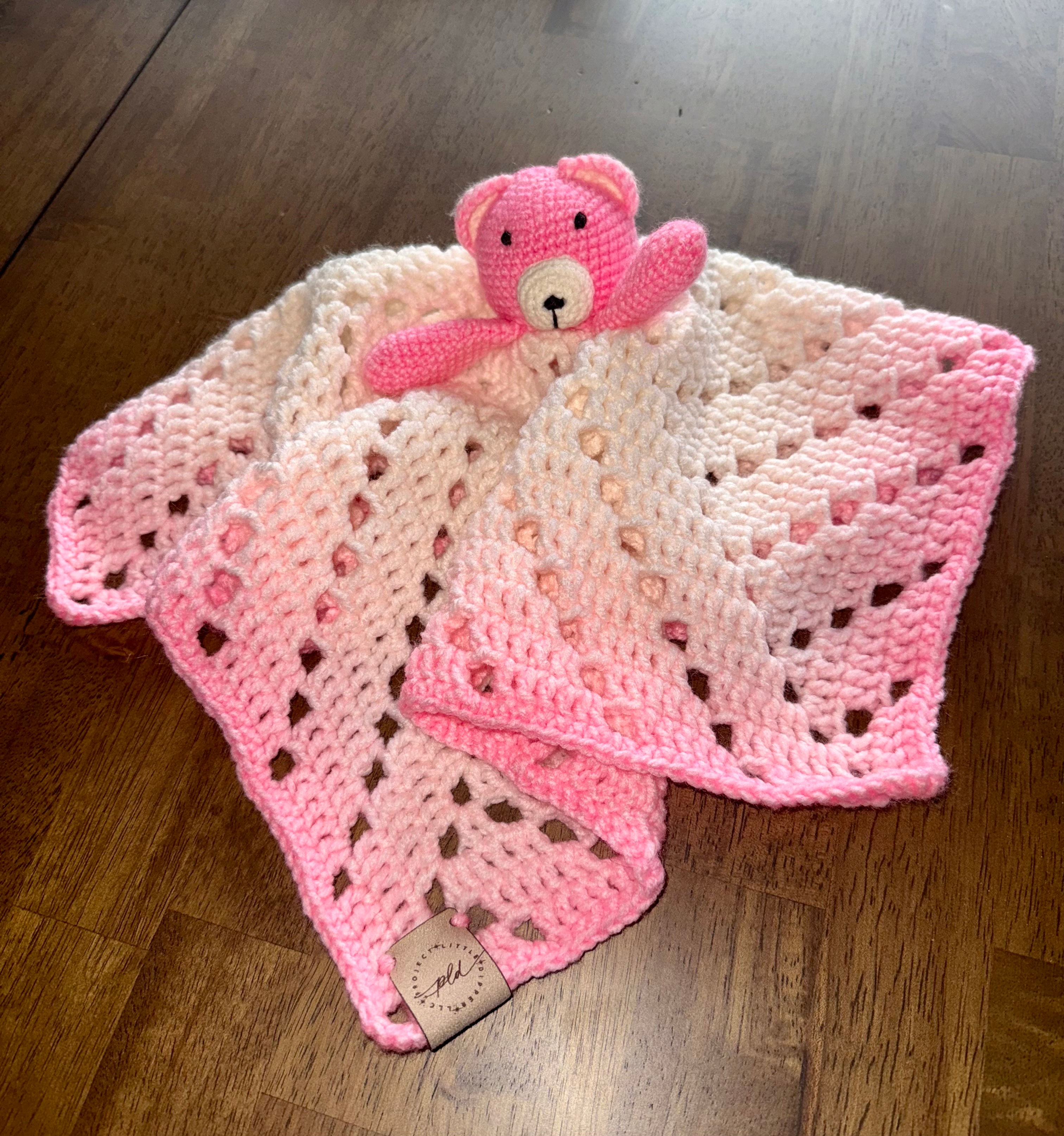 Teddy Bear Security Blanket - Pink