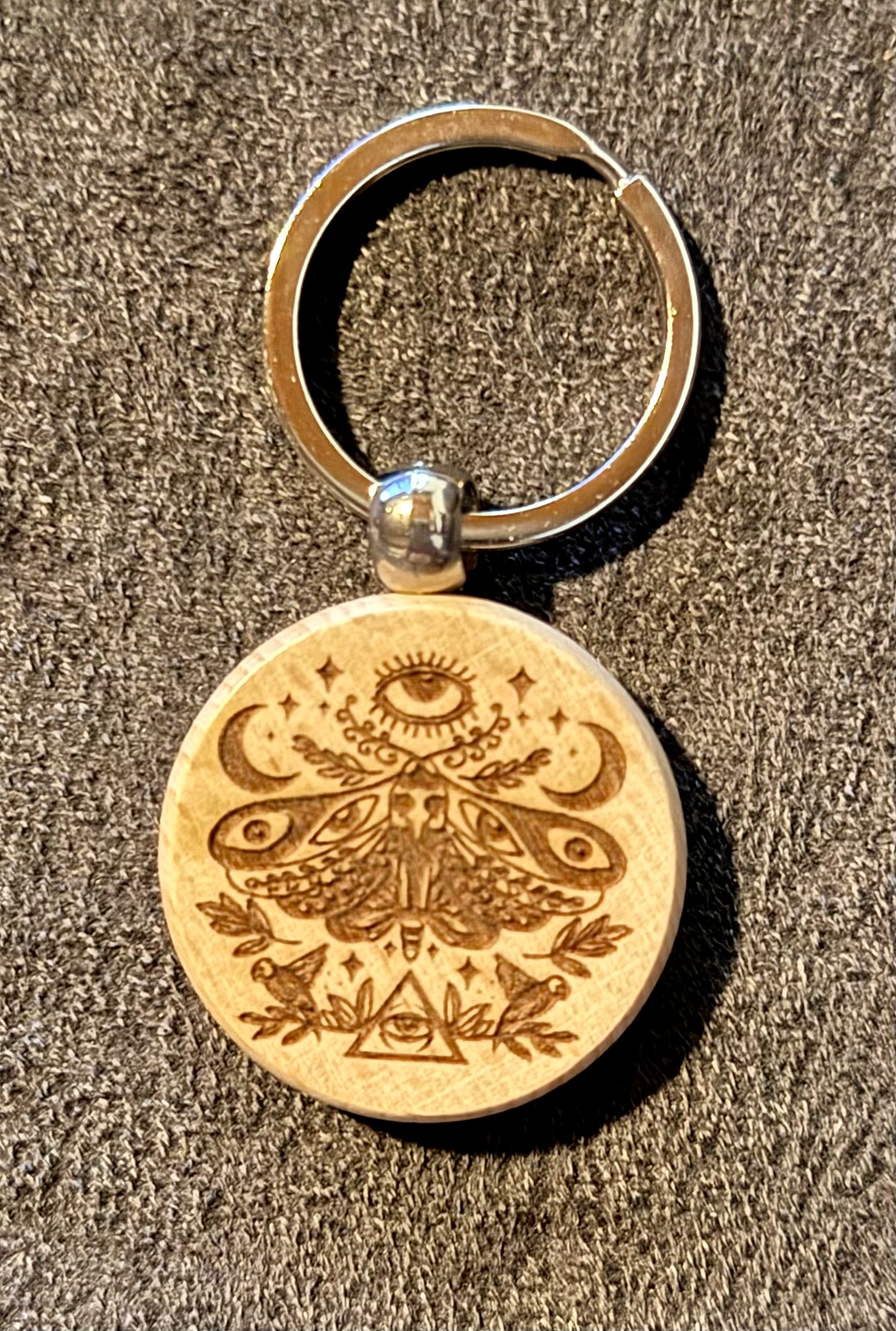 Thumbnail: Engraved Wood Keychain