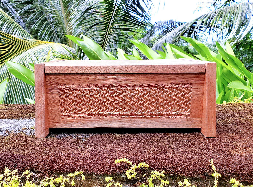 Lacquered Mahogany Rustic Hawaiian Heritage Box