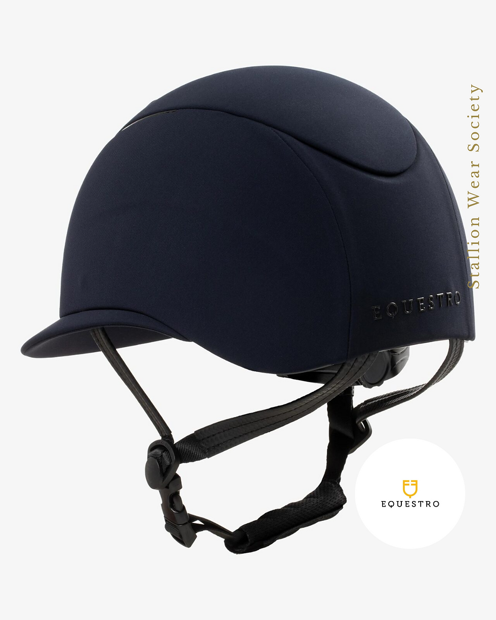 Thumbnail: EQUESTRO | Women's helmet with wide visor and embossed logo homologation
