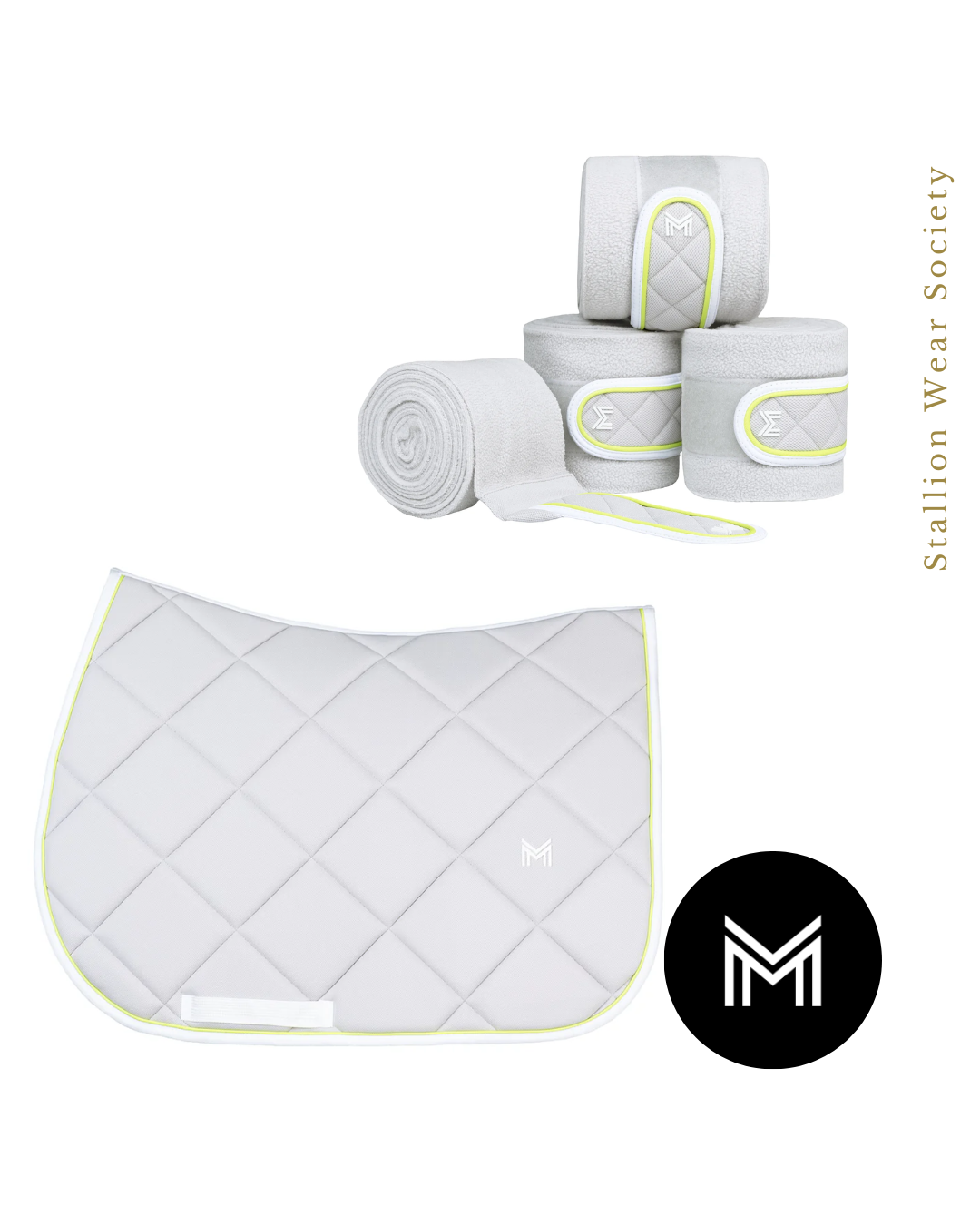 MAXIMILIAN | Saddlepad Jumping & Bandage In Glacier-Lime