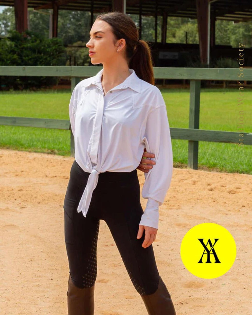 Thumbnail: YAGYA I Front Tie Riding Shirt In White