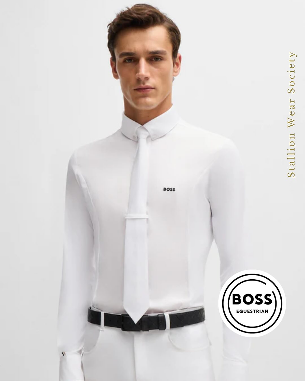 Thumbnail: BOSS EQUESTRIAN | Norman Show Shirt Logo White