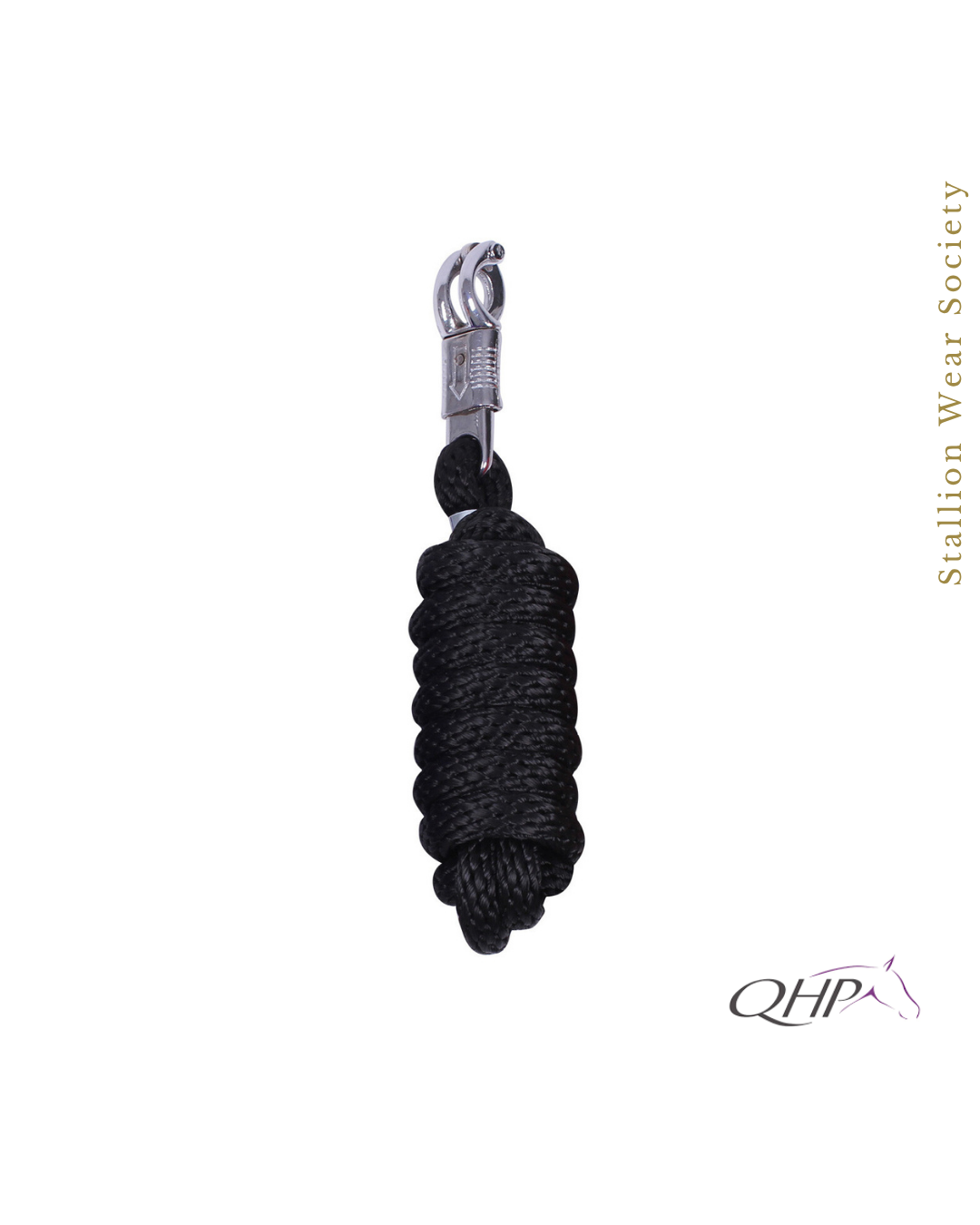 QHP | LEAD ROPE WITH PANIC CLIP ( Black)