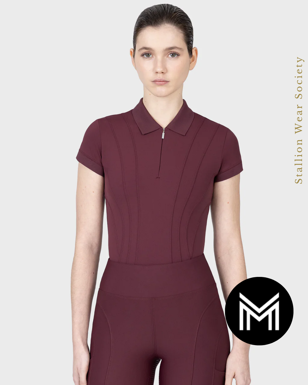 MAXIMILIAN | Arc Short Sleeve Polo Shirt (Rosewood)