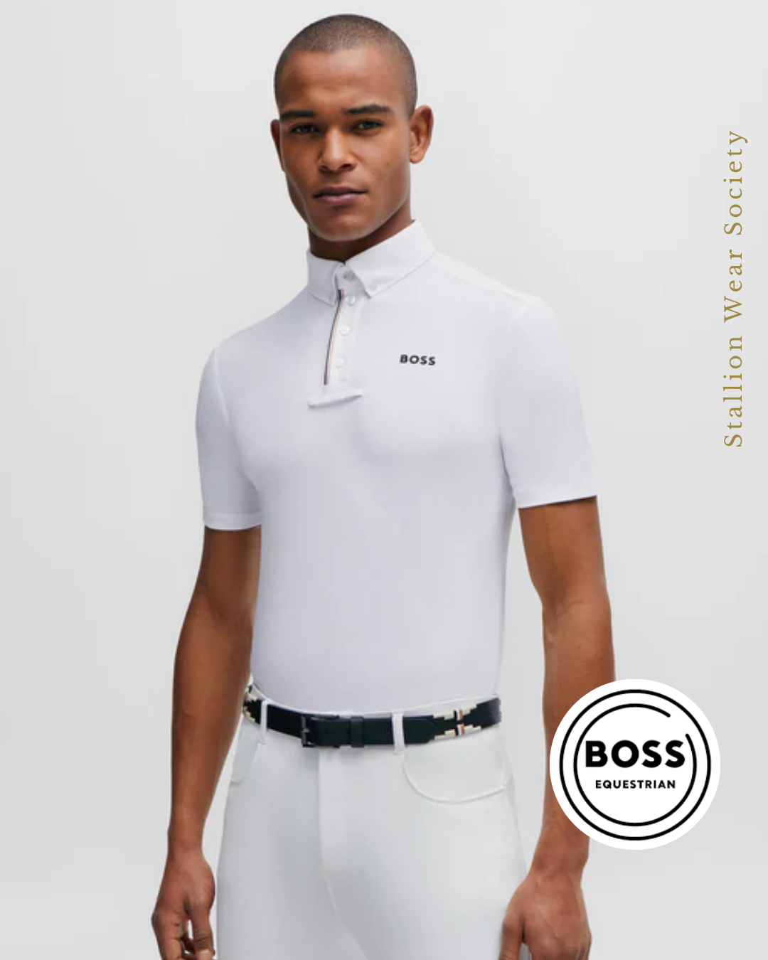 BOSS EQUESTRIAN | Marty Show Shirt Signature In White