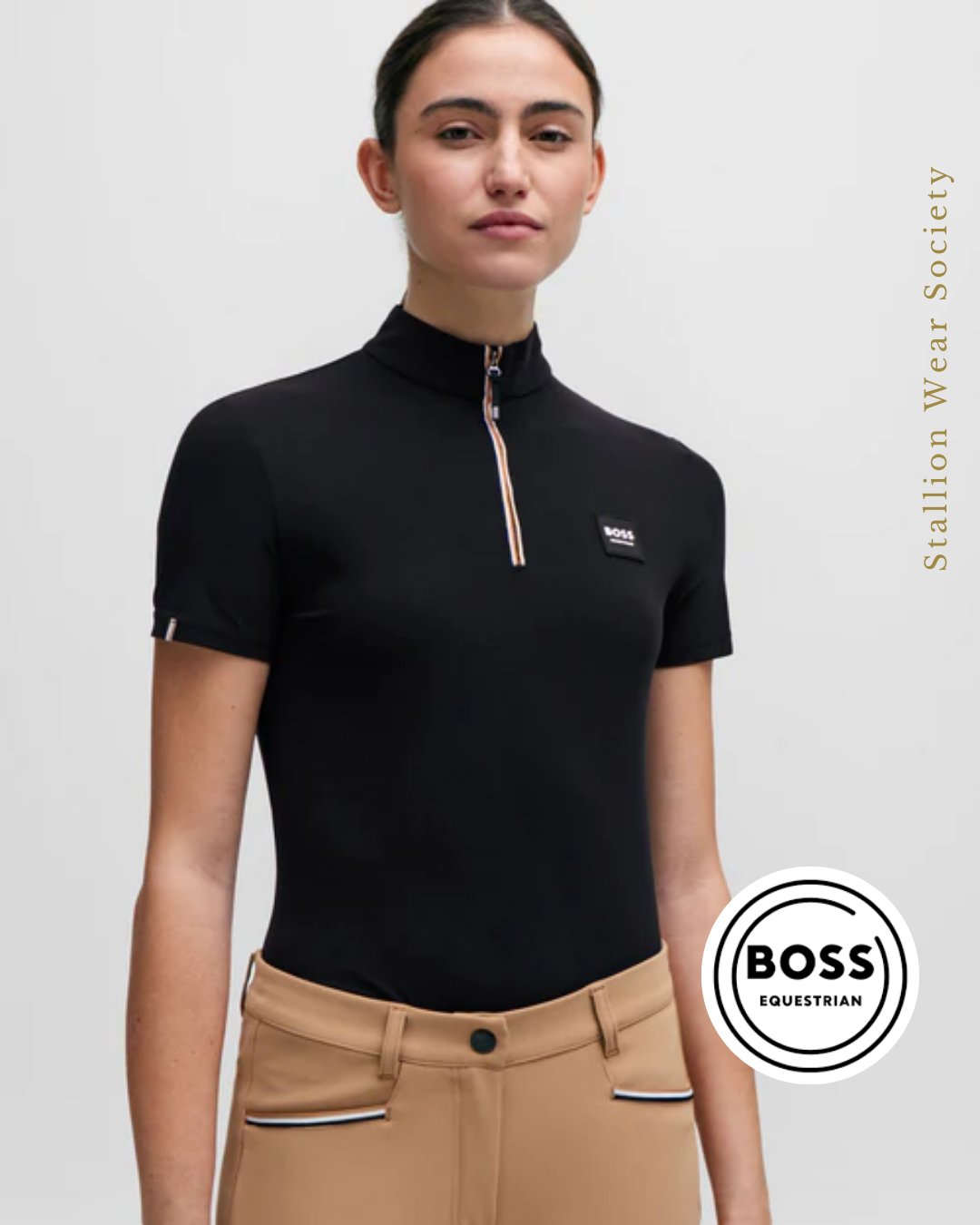 BOSS EQUESTRIAN | Mila Training Shirt Signature In Black